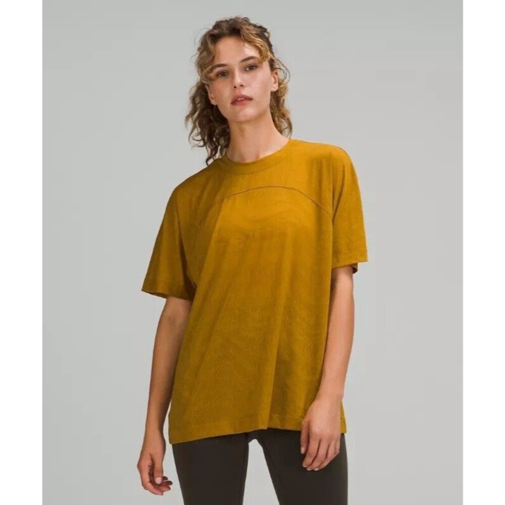 Lululemon Athletics Relaxed Fit Training Tee Mustard‎ Yellow Women’s Size 6